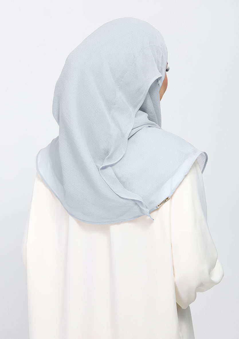 silver plain crinkled chiffon