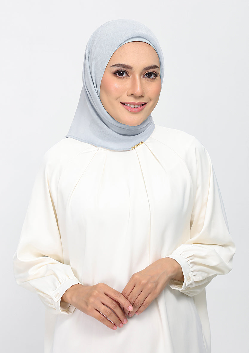 silver plain crinkled chiffon