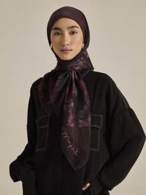 ethereal black square voile scarf