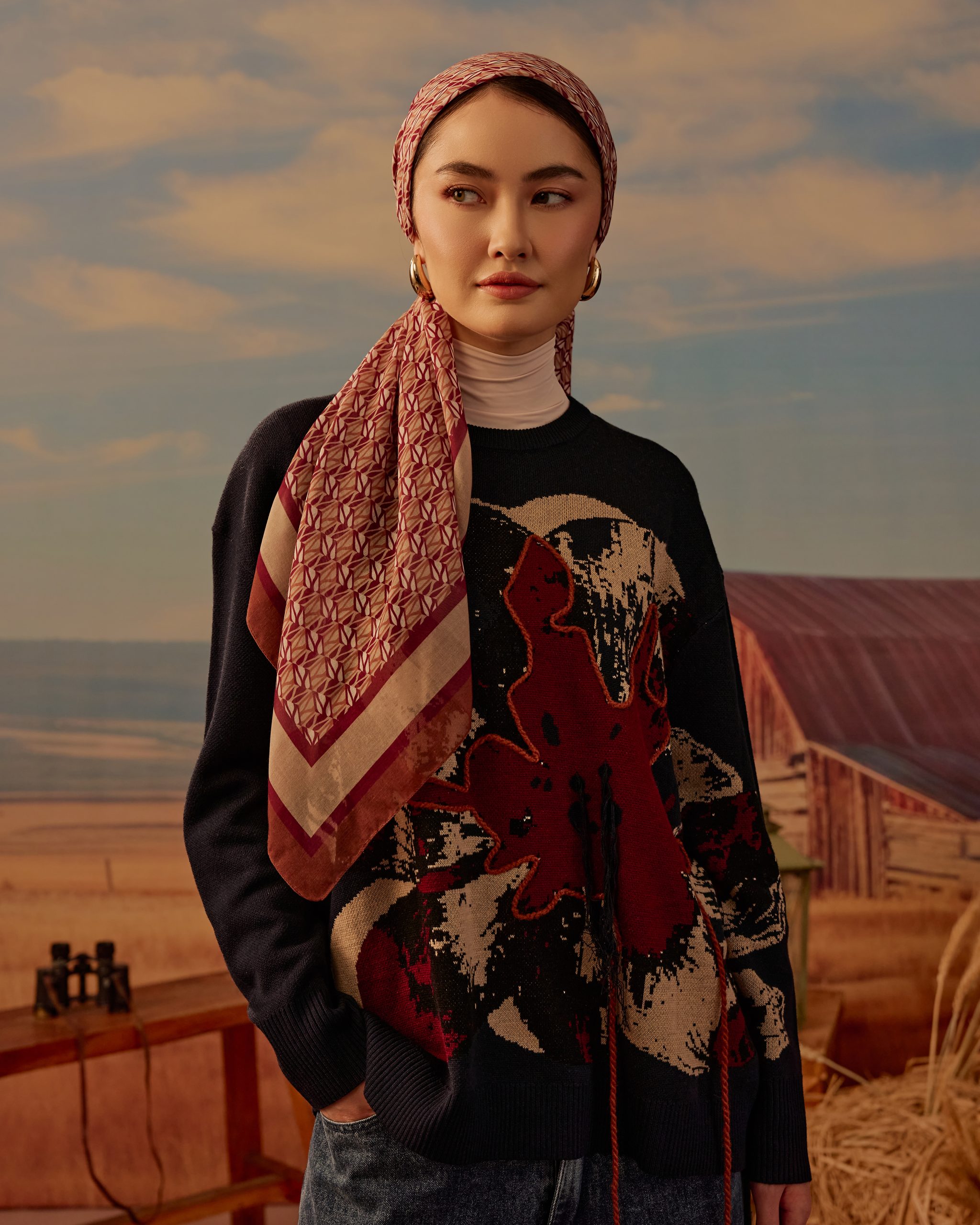 arica square voile scarf