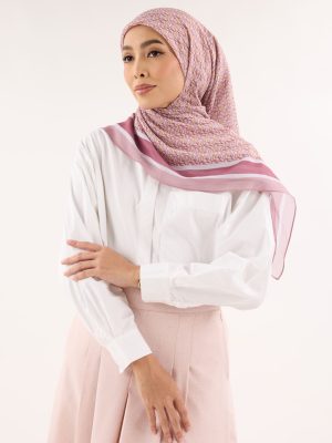 arica deep blush emblem square scarf
