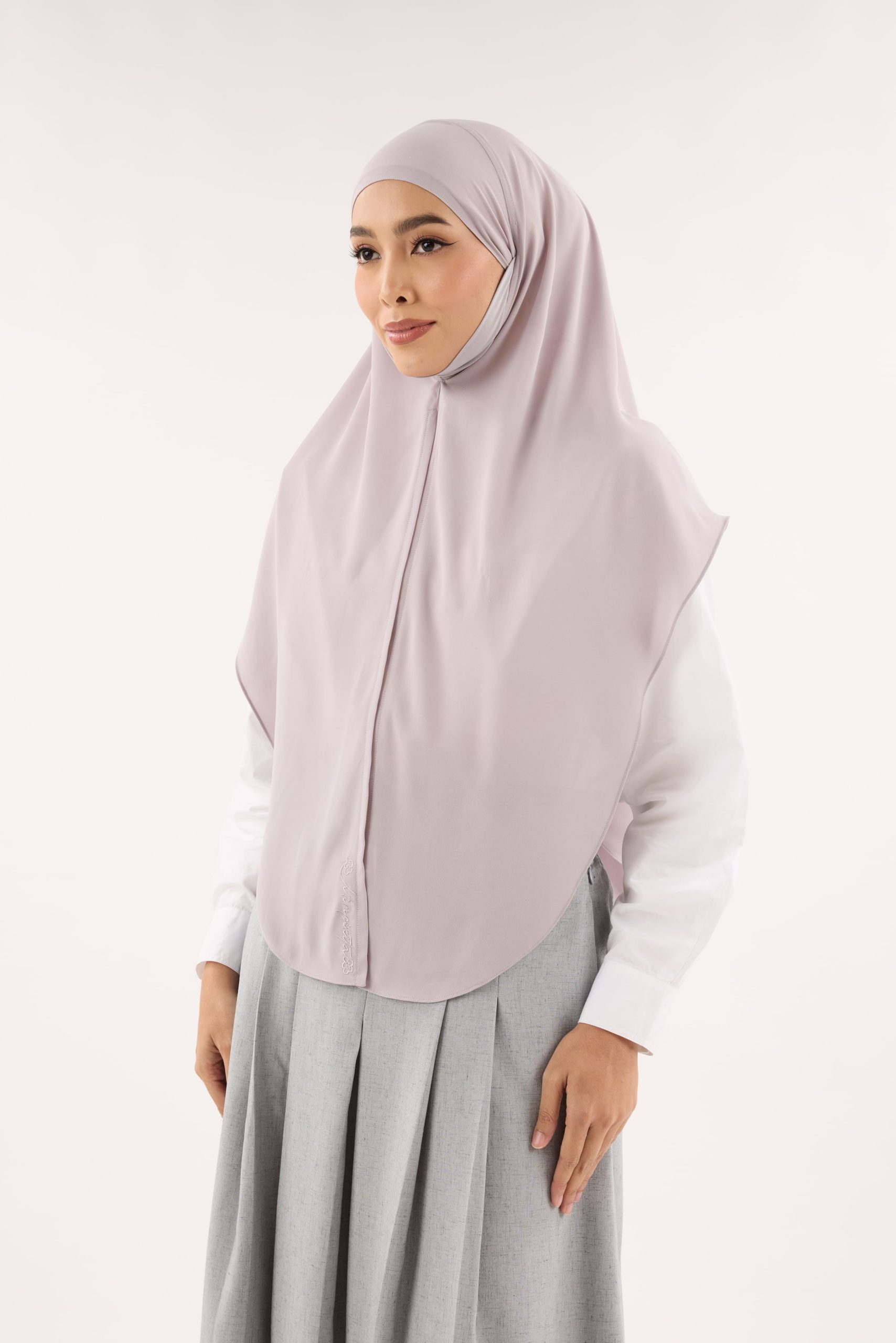 saja ash grey instant hijab