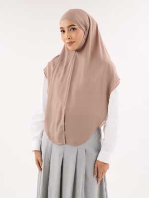 saja light brown instant hijab