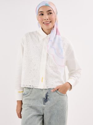 fruity white square scarf