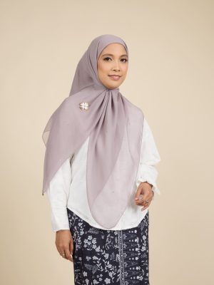 almas ash brown rhinestone square voile scarf