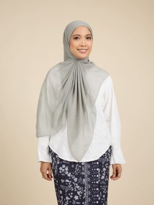 almas sage green rhinestone square voile scarf