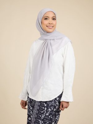 almas pale grey rhinestone square voile scarf
