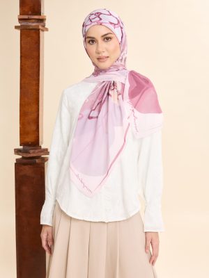thalia mauve pink abstract square voile scarf