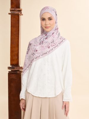 daian soft mauve printed chiffon shawl