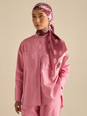 cassia plum square voile scarf