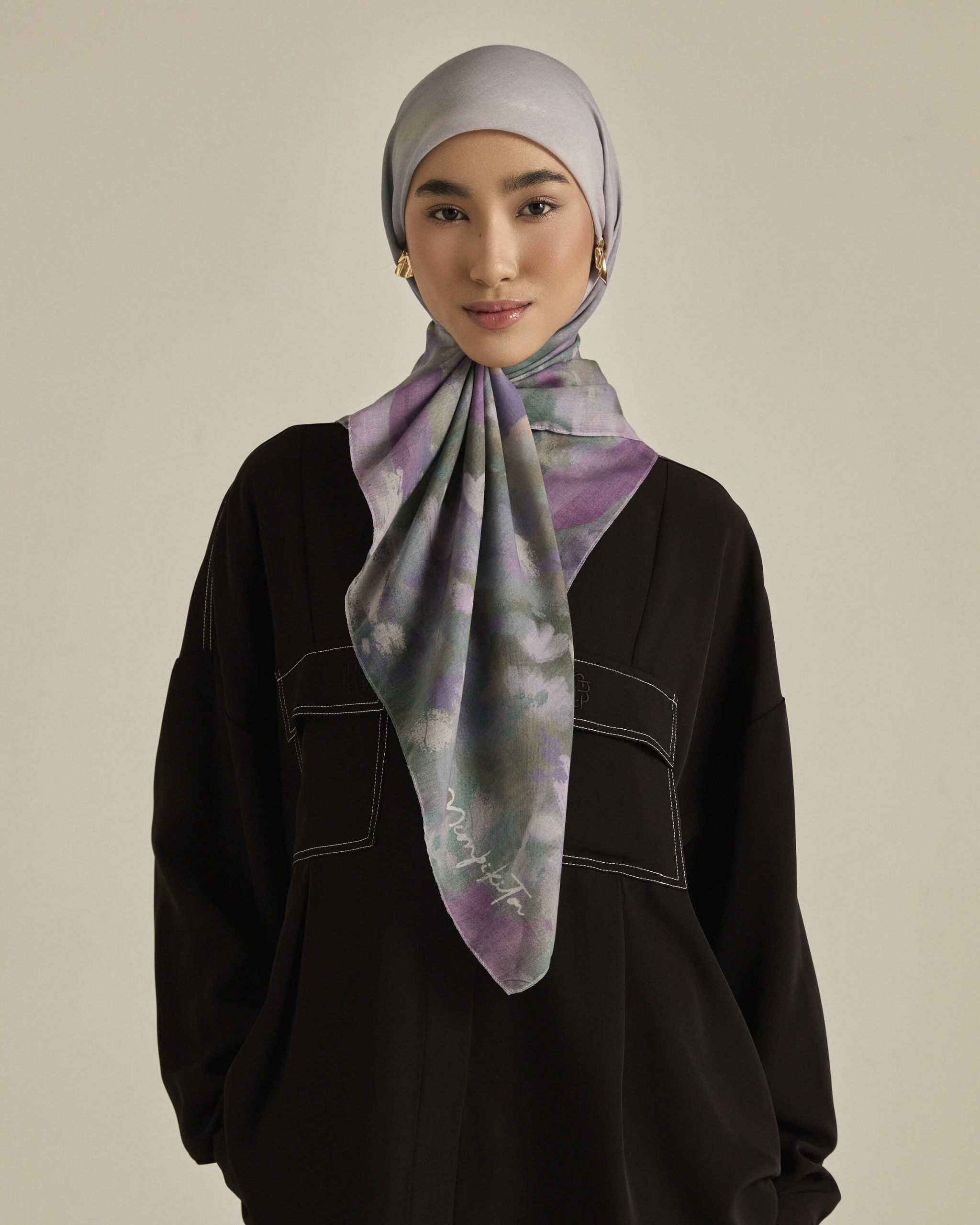 ethereal lavender square voile scarf