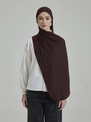 leya dark brown embroidered chiffon shawl