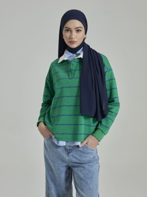 leya navy embroidered chiffon shawl
