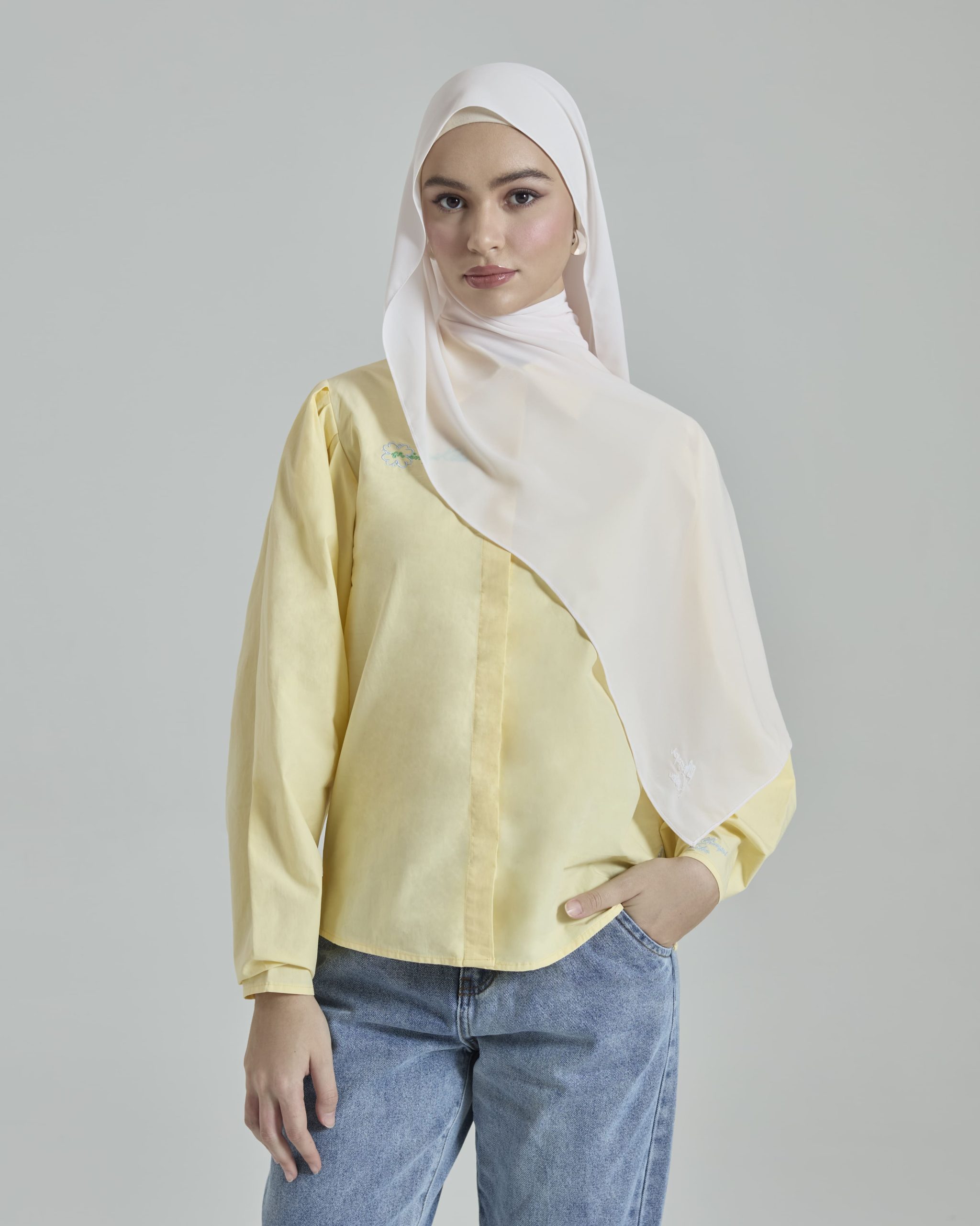 leya pearl blush embroidered chiffon shawl