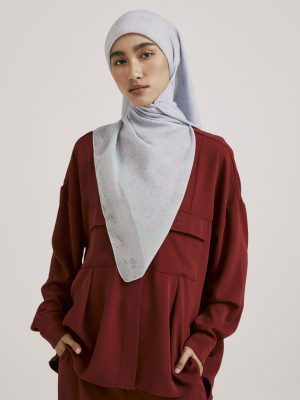 ruya pale turquoise monogram square voile scarf