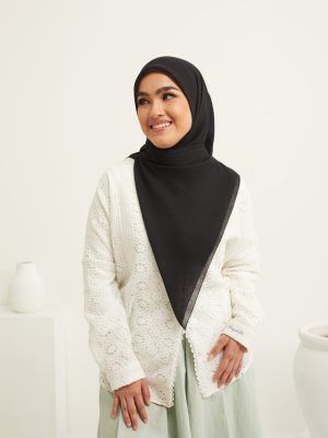 sajwa black square voile scarf (45 inch)