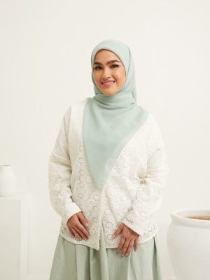 sajwa mint green square voile scarf (45 inch)