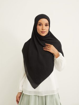faten black square voile scarf (60 inch)