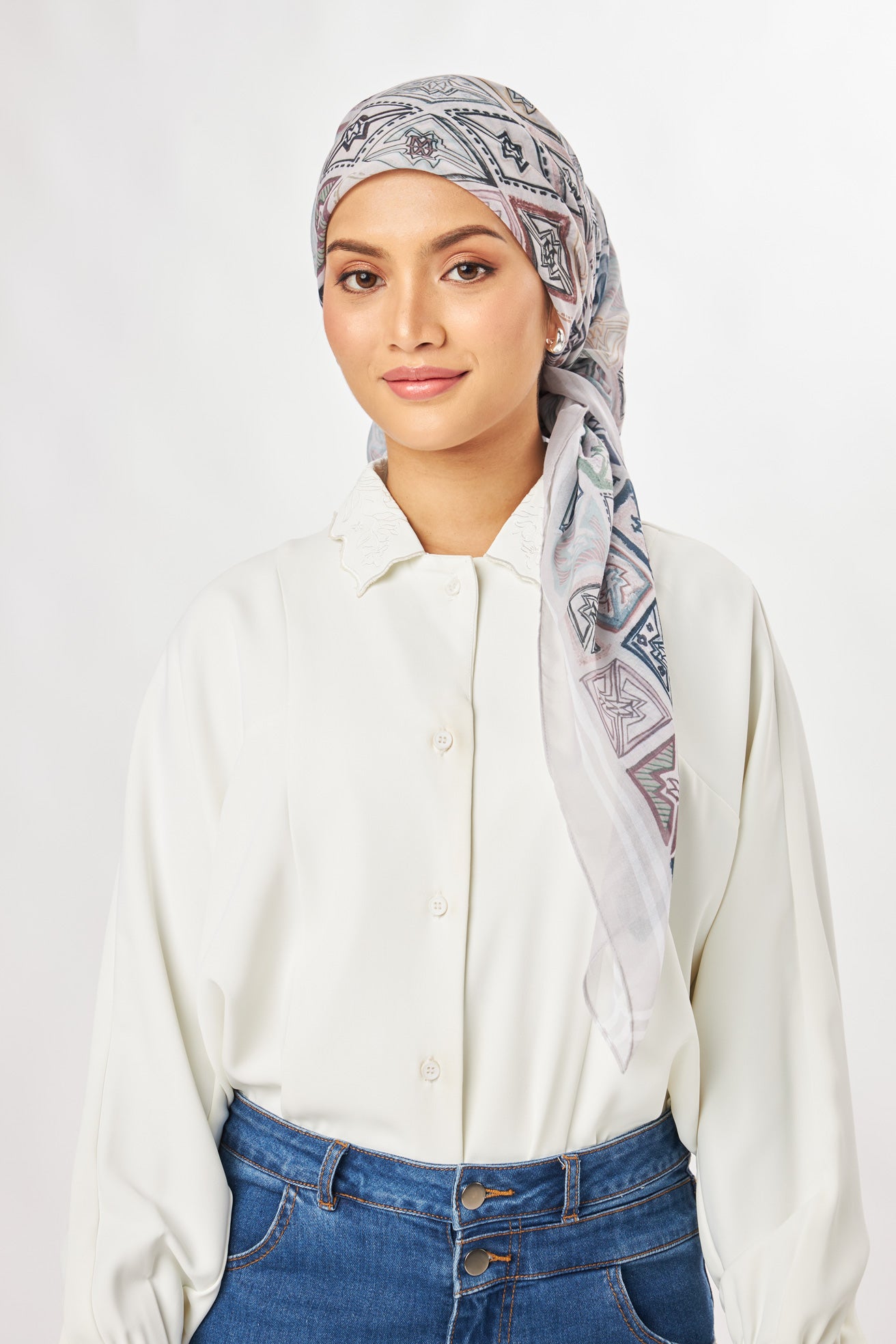 marny square scarf colourful grey