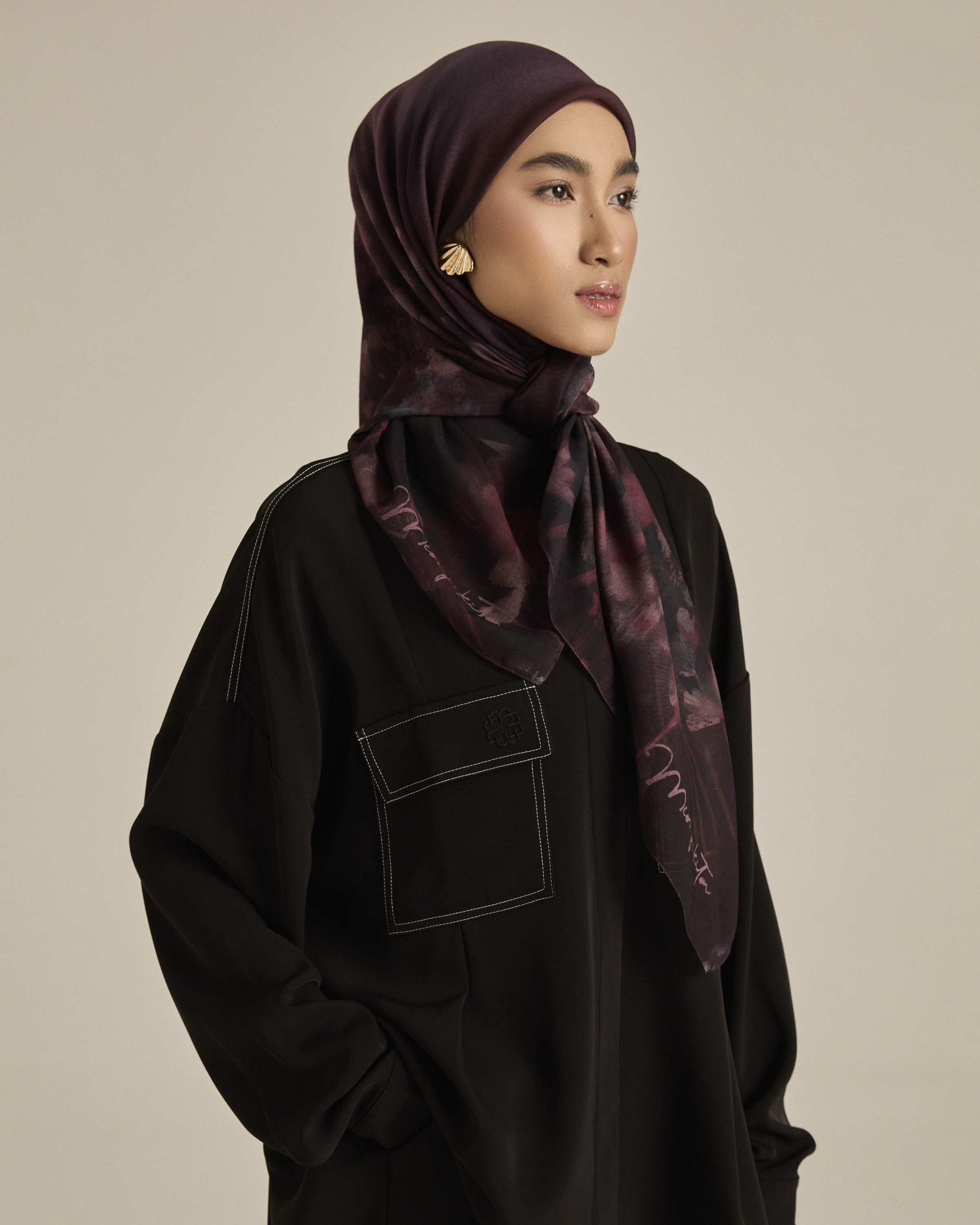 ethereal black square voile scarf