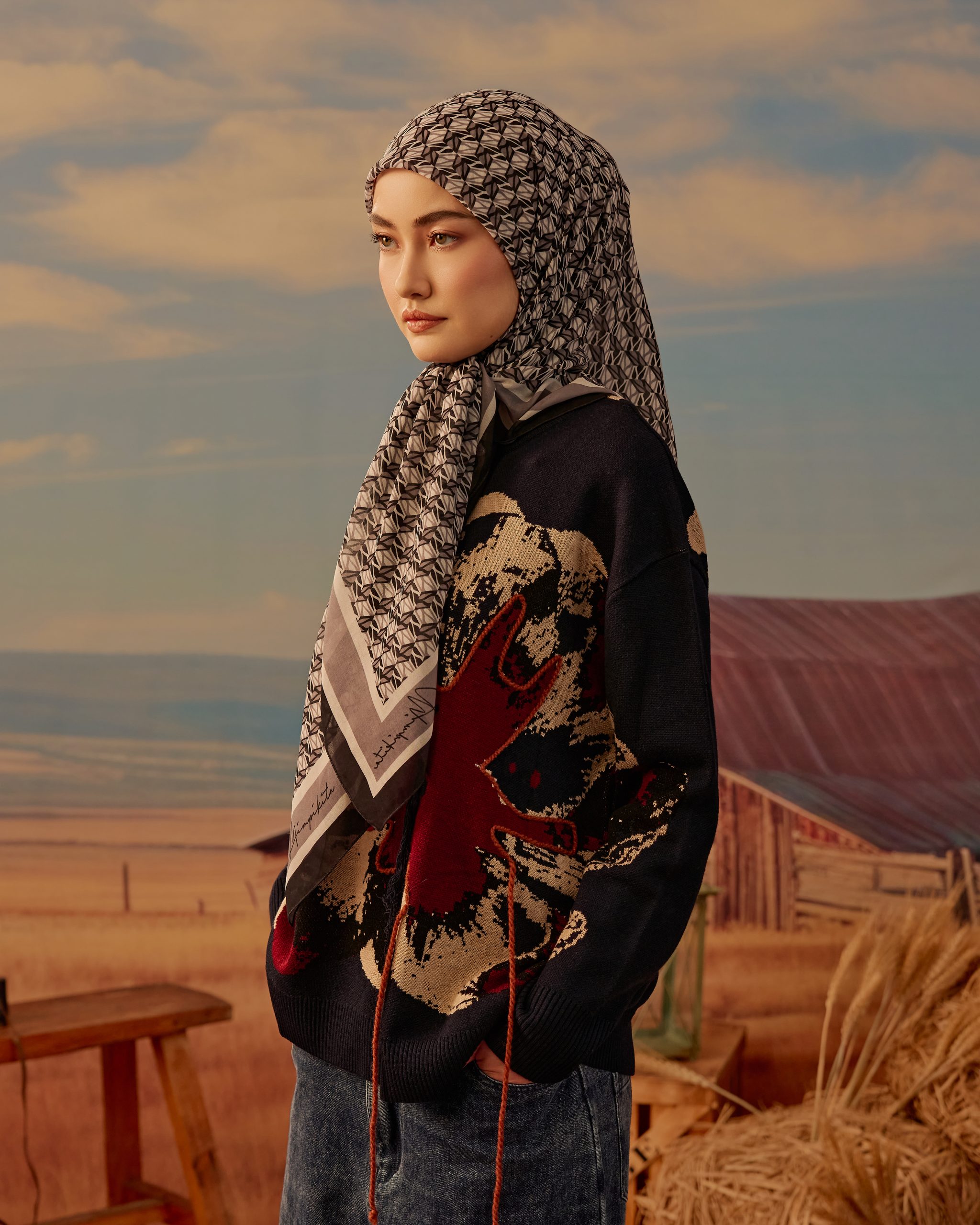 arica square voile scarf