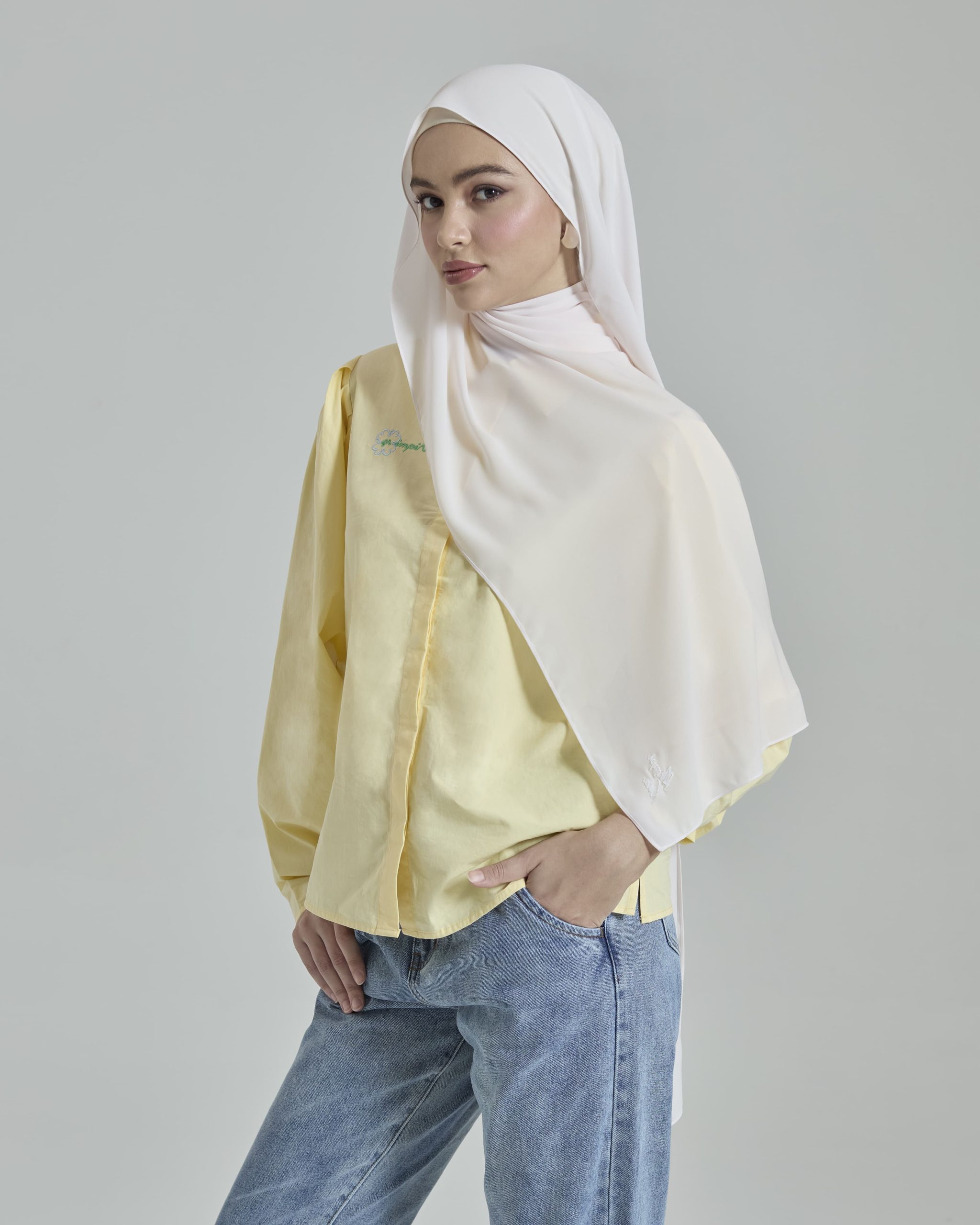 leya pearl blush embroidered chiffon shawl
