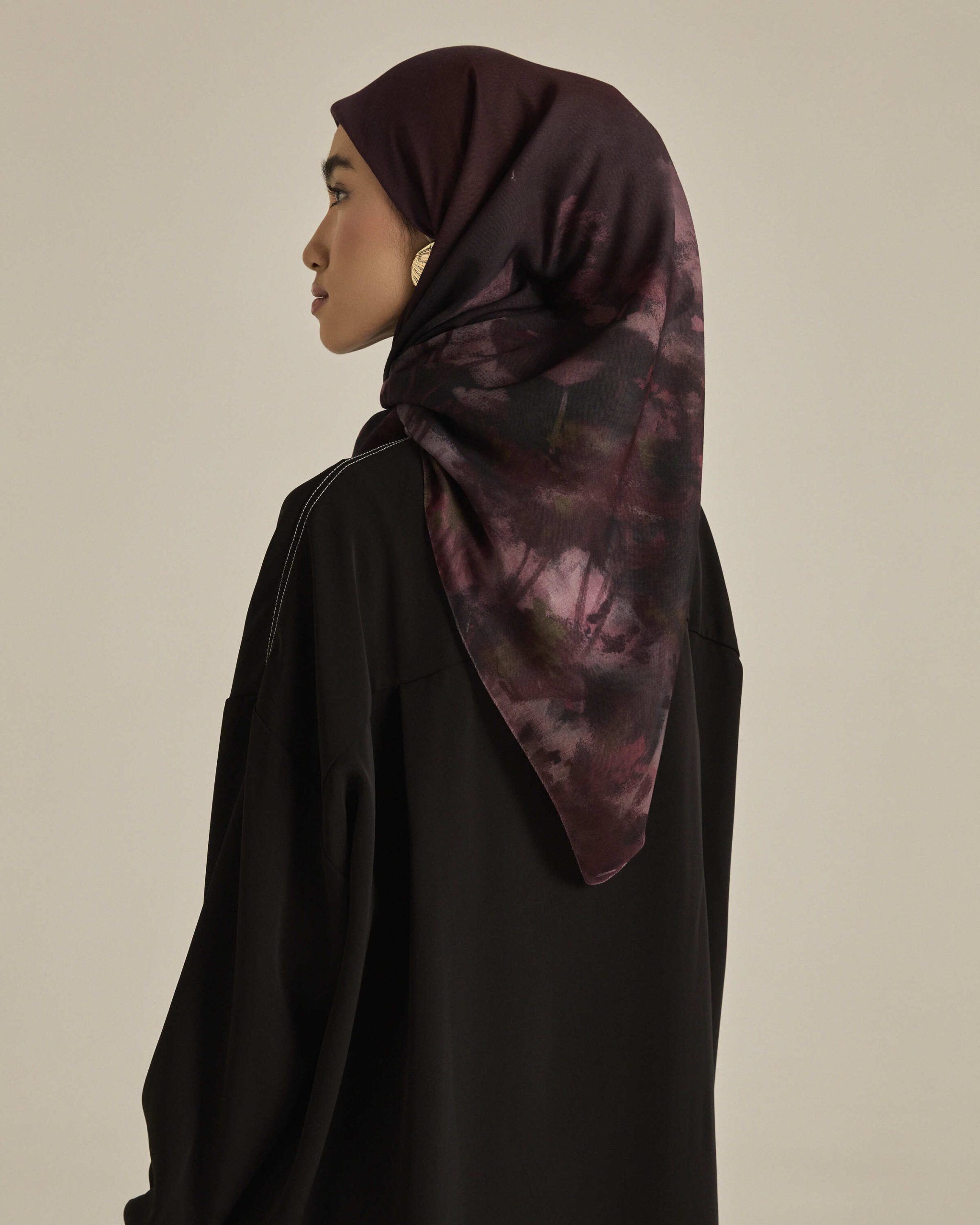 ethereal black square voile scarf