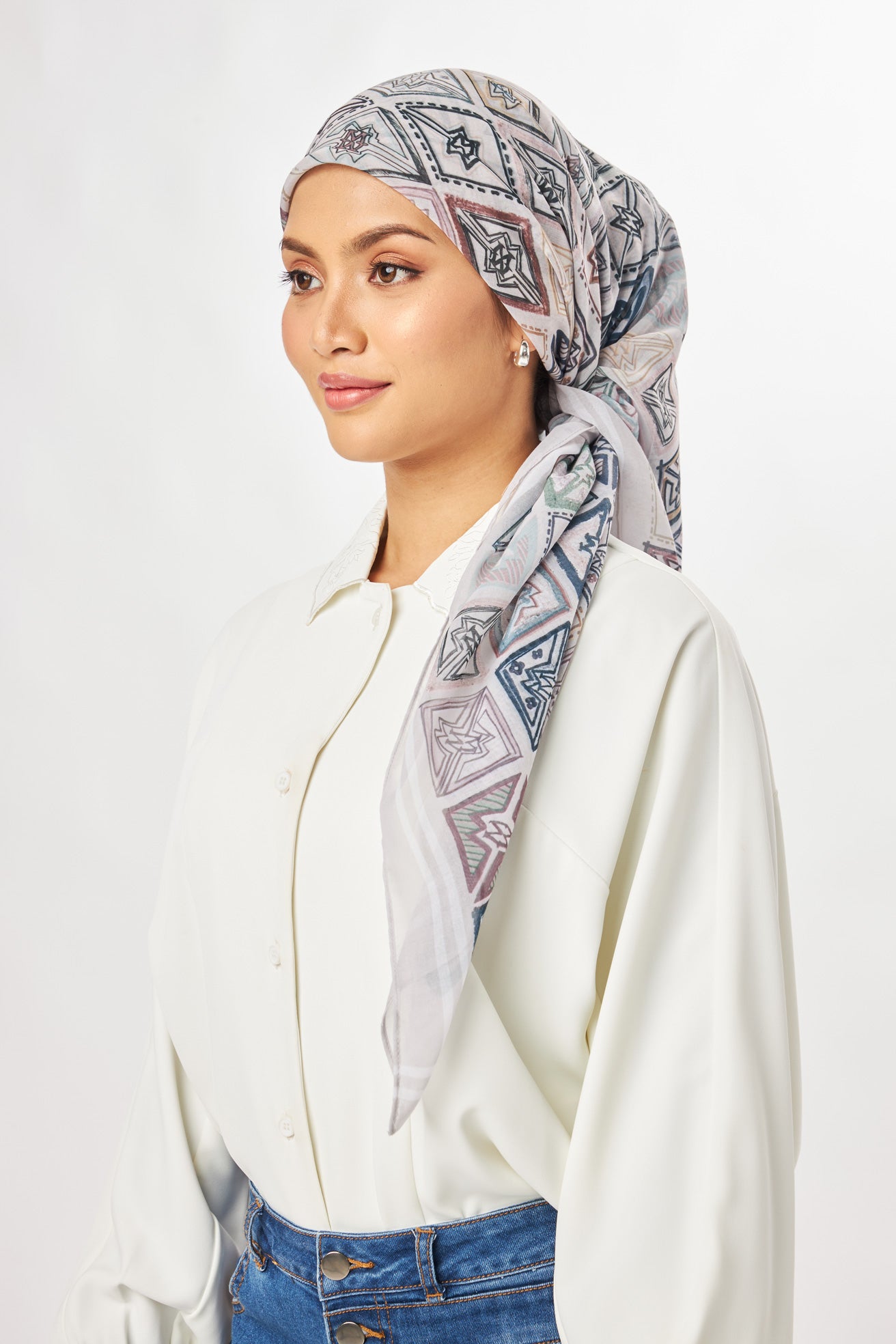 marny square scarf colourful grey