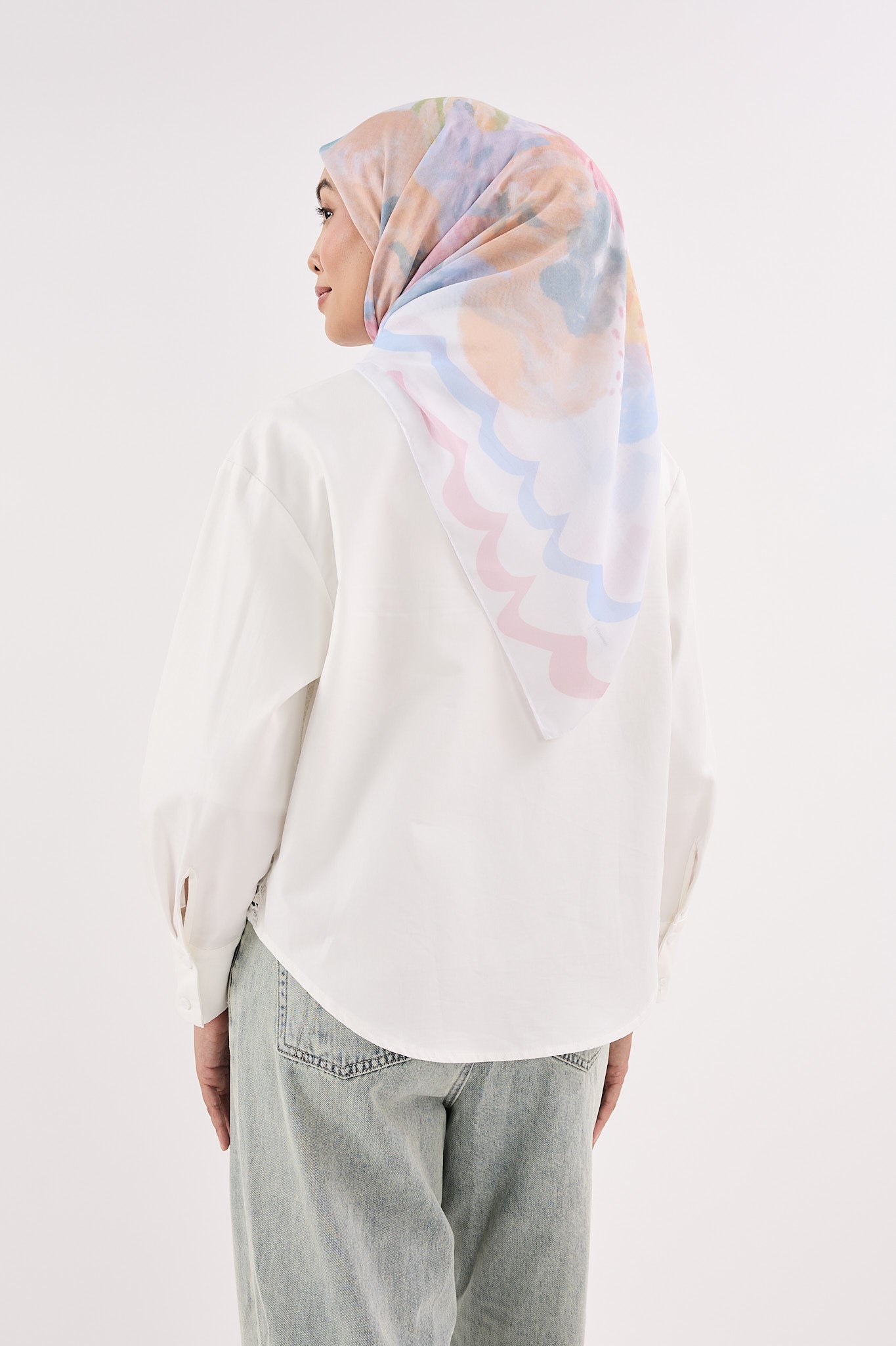 fruity white square scarf