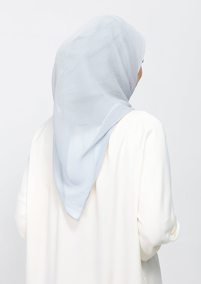 silver plain crinkled chiffon