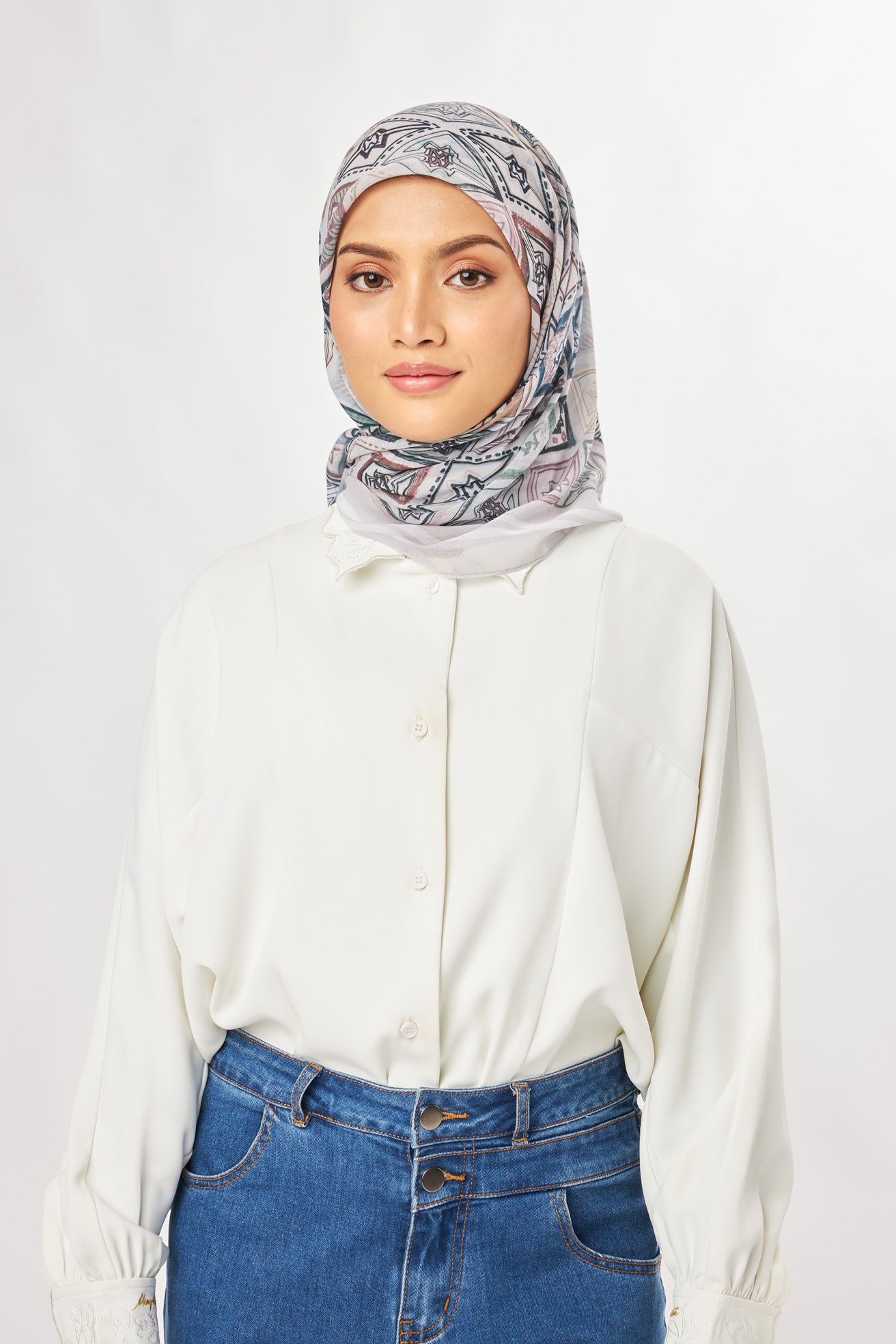 marny square scarf colourful grey