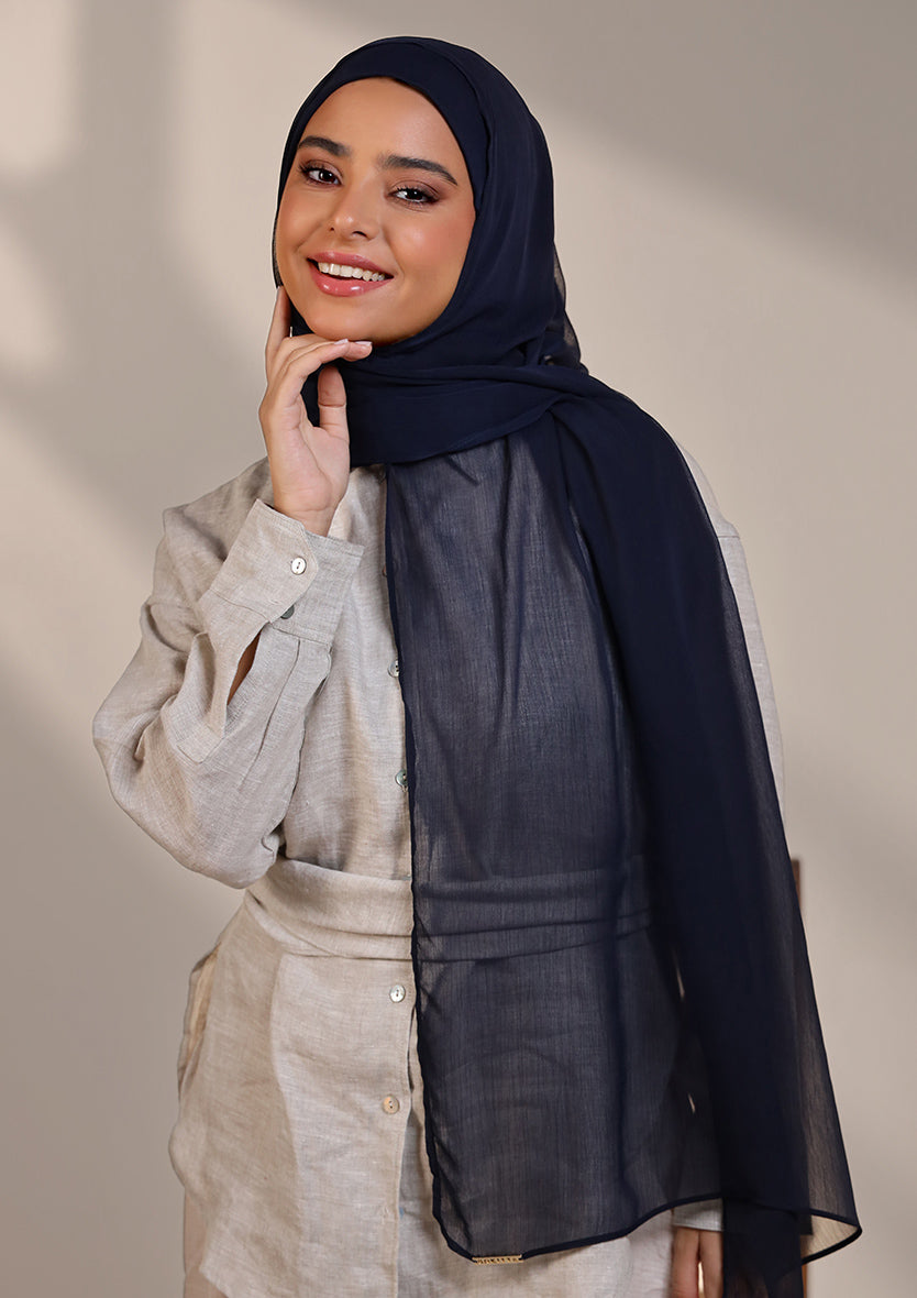 navy instant hijab with inner