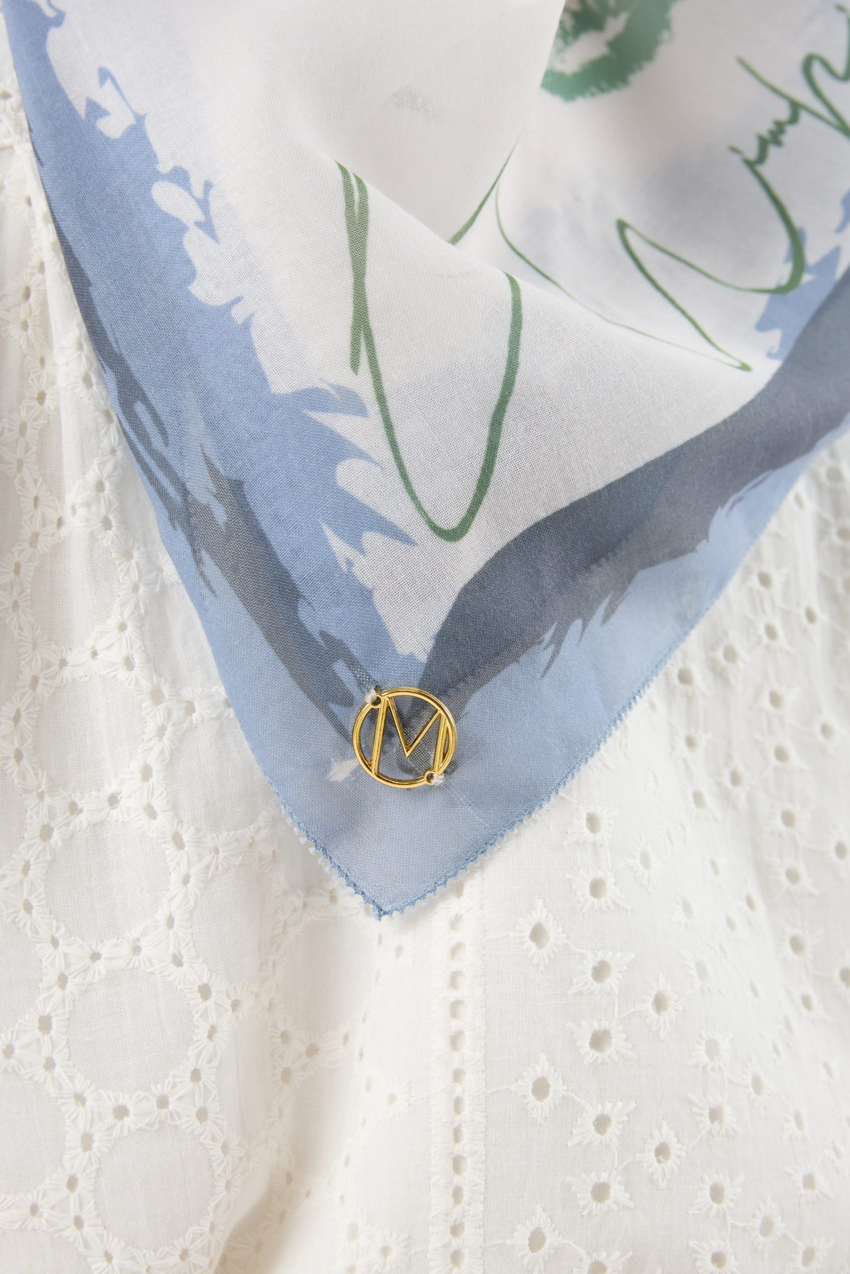 bunga raya earthy white square scarf
