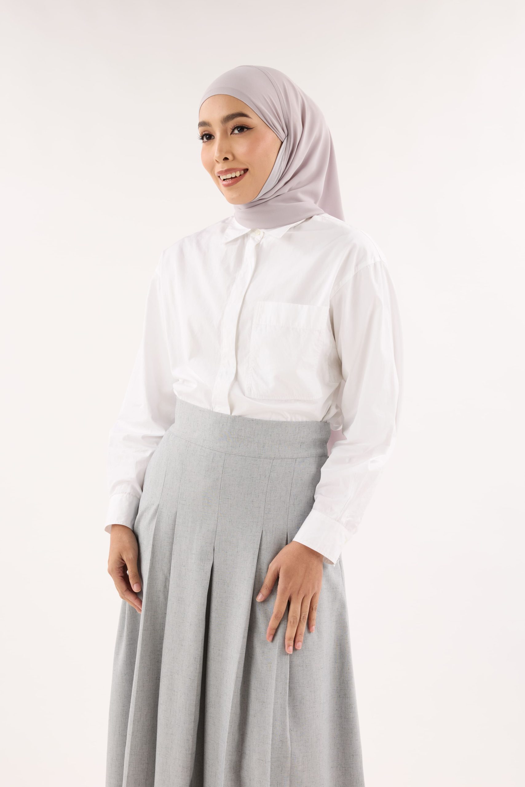saja ash grey instant hijab