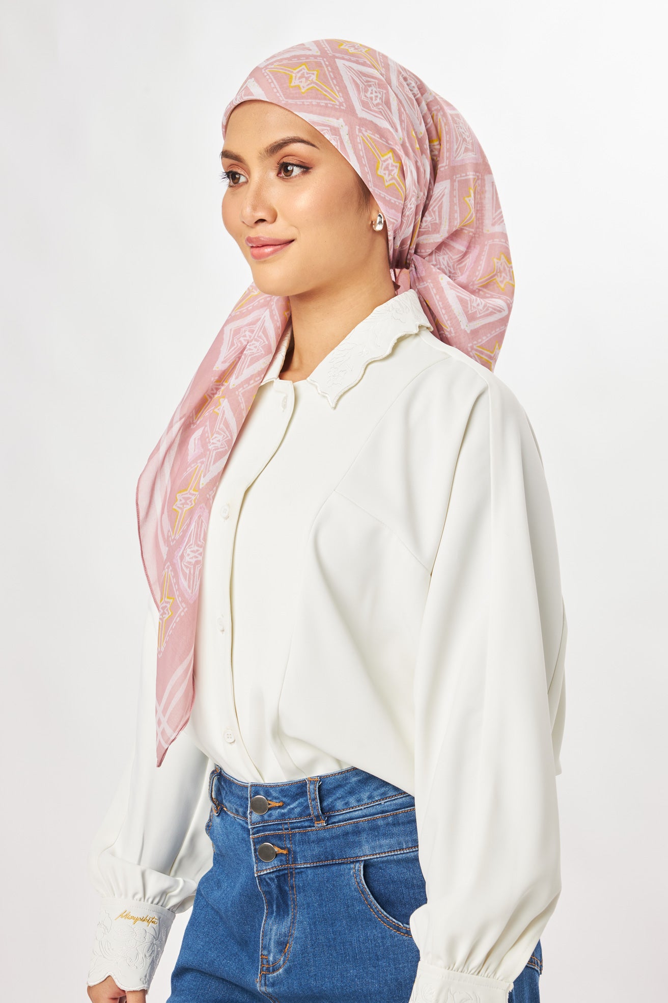 marny square scarf dusty pink