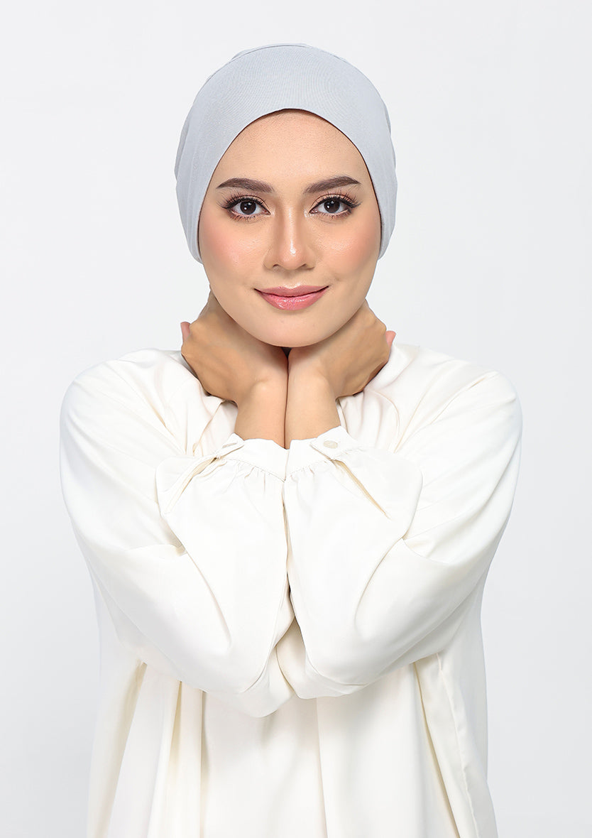silver plain crinkled chiffon