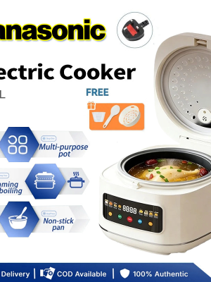 Local shipment 【Hot Selling!】 Panasonic 2L/5L Large Capacity Rice Cooker Multi-function Reservation SUS 304 Inner Pot电饭煲