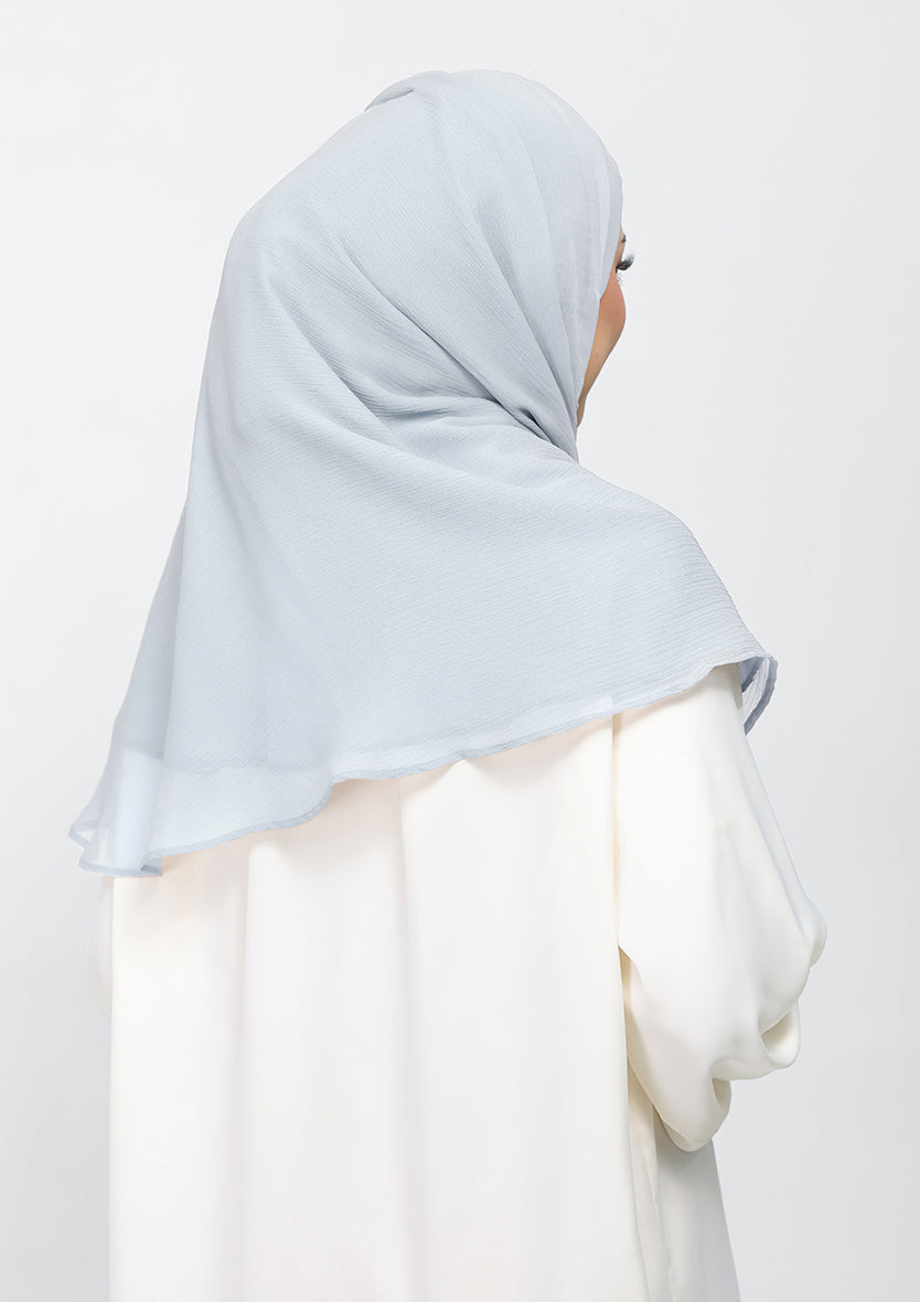 silver plain crinkled chiffon