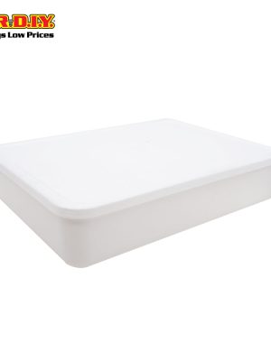 (mr.diy) plastic storage organizer stackable flat box with lid (18.5 x 26.5 x 8.5cm)