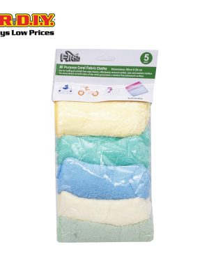 firsd multi use cleaning coral fabric cloth 5pcs (35cm x 35cm)