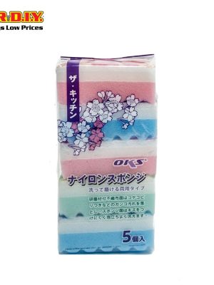 oks dual sided soft sponge colourful (5pcs)