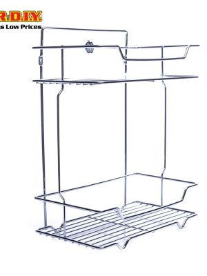 (mr.diy) wall mounted stainless steel 2 layer bathroom rack (29cm x 35cm)