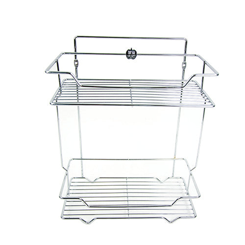 (mr.diy) wall mounted stainless steel 2 layer bathroom rack (29cm x 35cm)