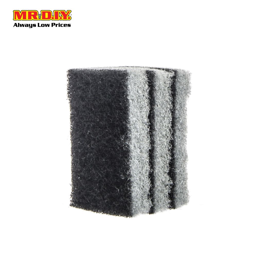 oks dual sided sponge cleaning multi purpose scouring pad (3pcs)