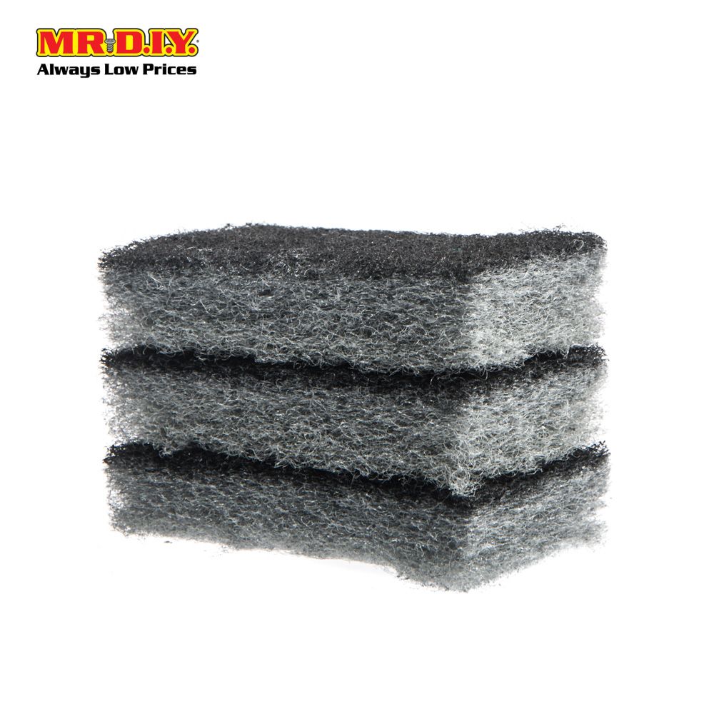 oks dual sided sponge cleaning multi purpose scouring pad (3pcs)