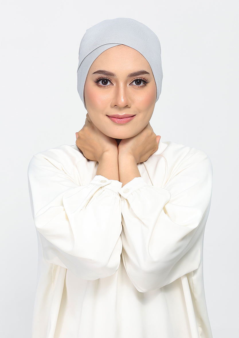 silver plain crinkled chiffon