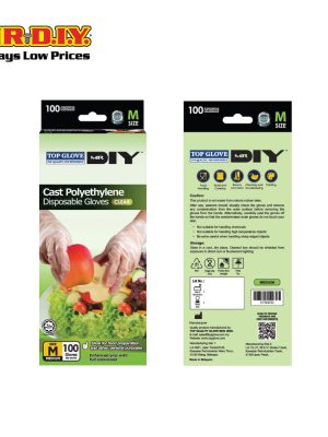 top glove pull up cast polyethylene disposable gloves (size: m)