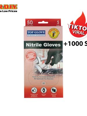 top glove nitrile gloves black (size s,m,l)