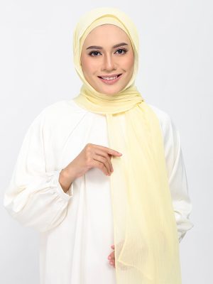 vanilla plain crinkled chiffon