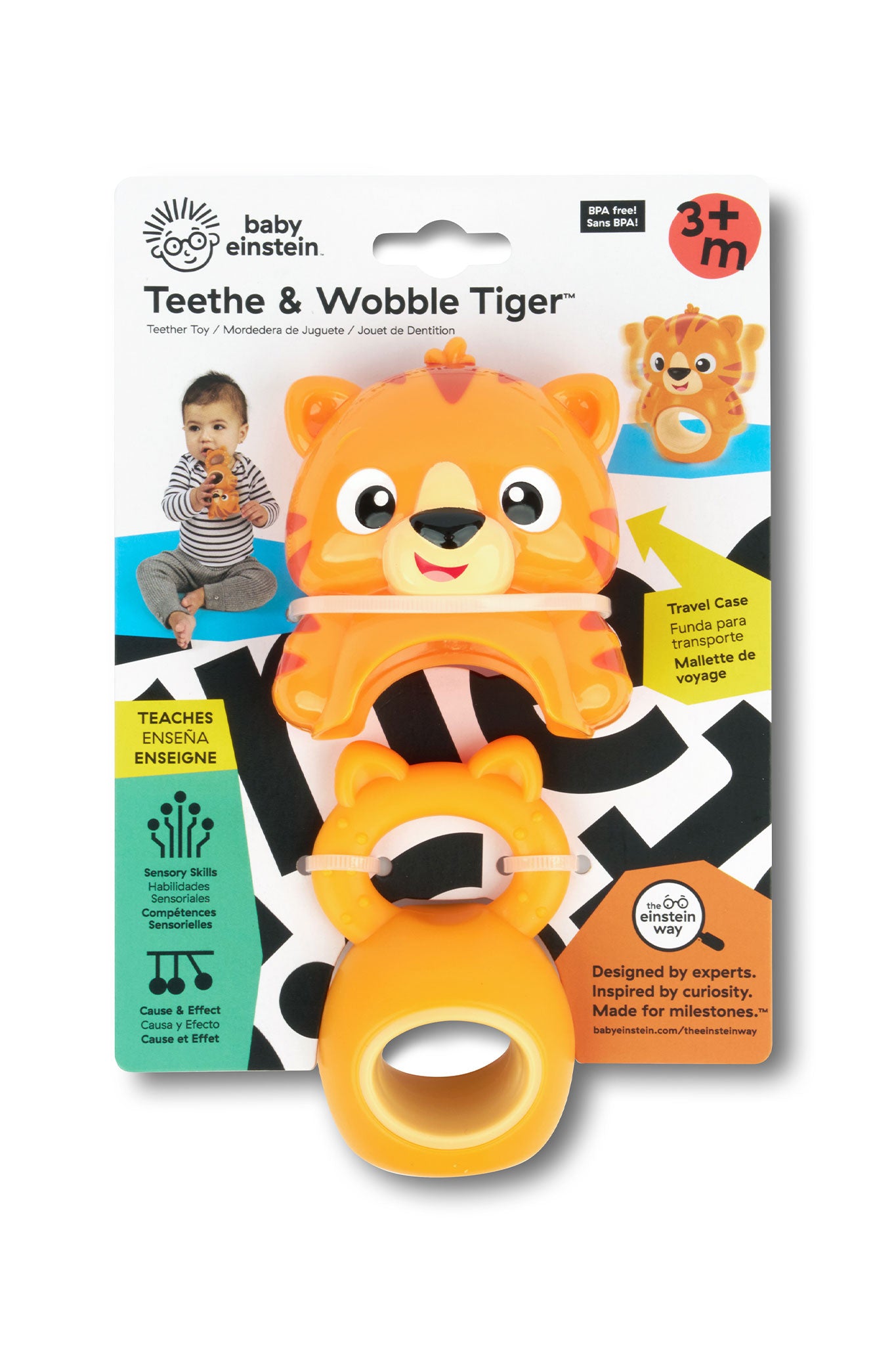 baby einstein teethe & wobble tiger bpa free teether toy